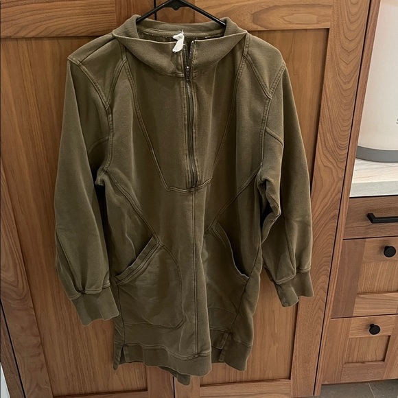 Daily Practice Other - Olive Green zip up sweater and oatmeal, cozy cardigan, both from anthropology